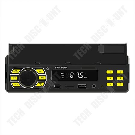 Bluetooth-autosoitin - TECH DISCOUNT - TD - MP3-soitin - TYPE-C-lataus - Äänikomento