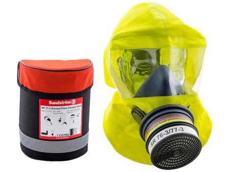 Sundström Flykthuva SUNDSTRÖM SR77-3 med väska M/L - Lyreco - Skyddsutrustning - Andningsskydd - Helmasker med filter