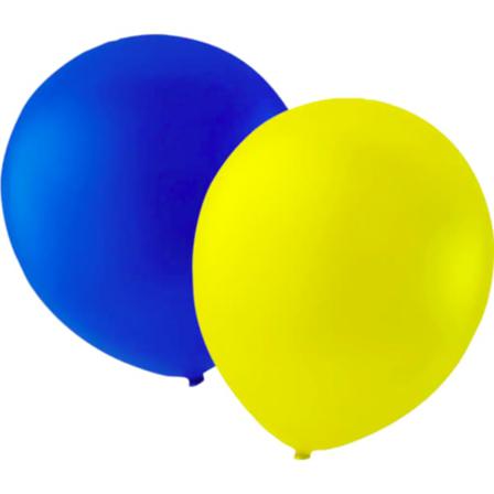 Latexballong Gul & Blå 25-pack