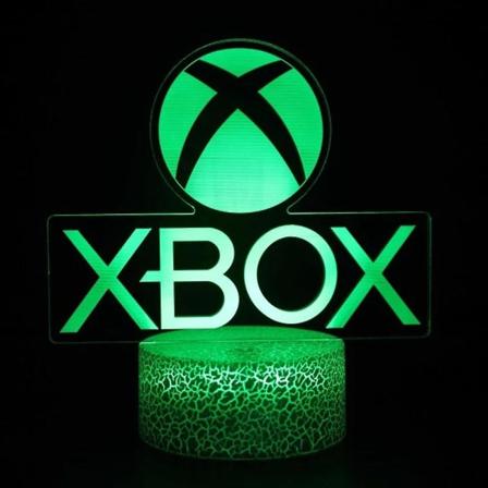 Xbox-pelihuoneen työpöydälle asennettava valaistuspöytäkoristelu 3d yövalo pelikonsolikuvake logotunnistimen valot lapsille laivastonsininen seitsemän