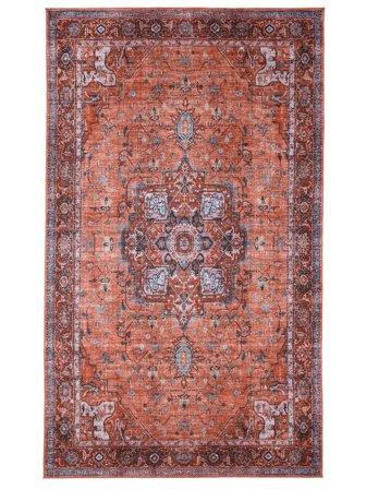 Możliwość Prania Georgia Oriental Czerwony/Niebieski Duży Oeko-Tex Dywan