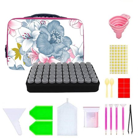Bærbar 60-spors 5D diamantmaleri oppbevaringsboks neglekunst perler beholder etui diamant broderi verktøy perler oppbevaringsbeholder~05890