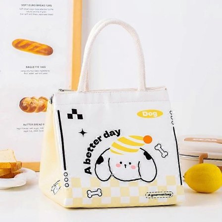 Söt Portabel Termisk Matlådeväska Gul Hund[co]