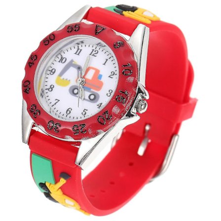 Børneur armbånd urværk dreng tegneserie ur pige gravemaskine mønster ur - du