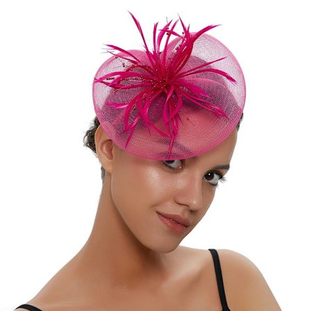 Brudhuvudbonad Fjäderhuvudbonad ROSE RED