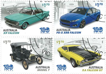 Australien - Ford 100 år - Stemplet sæt 4v