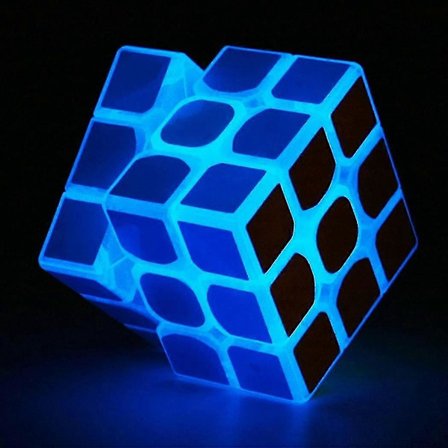 Blå Lysande Speed Cube 3x3x3 Självlysande Magisk Kub Pussel Leksak - -(h)
