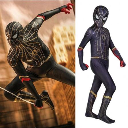 Spider-man: No Way Home Black Spiderman Bodysuit Kids Boys Superhero Cosplay Performance Costume Halloween Party Fancy Dress Up Jumpsuit -a 9-11 Years