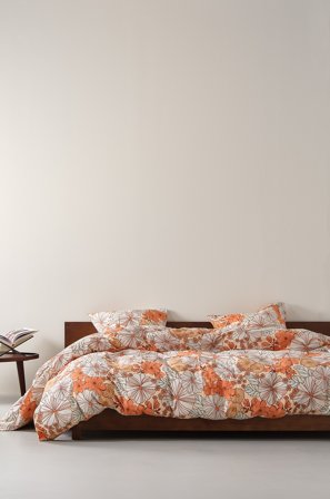 Jotex - Bold Dynetrekksett Dobbeltseng Oransje/multi - FIORI - Kjøp Dobbeltseng hos Jotex