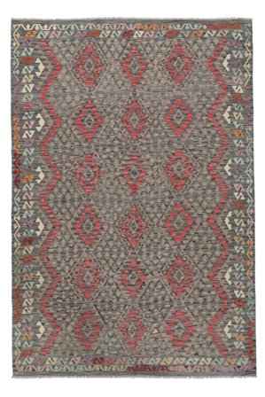 Kilim Afghan Old Style Rug Hand Woven 207X306 Brown/Black Afghanistan