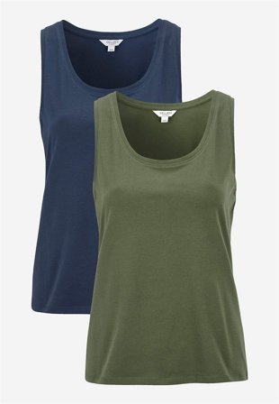 Cellbes of Sweden - Negligé i blød, økologisk bomuld 2-pack i mørkegrøn + marine til damer i størrelse 50/52