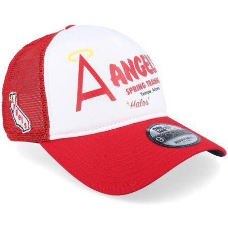 New Era - MLB Röd trucker Keps - Los Angeles Angels Team 9FORTY Spring Training White/Red Trucker @ Hatstore