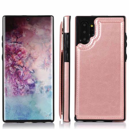 Samsung Galaxy Note10 Plus - Elegant Skal Med Korthållare Roséguld