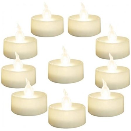 LED telys med fjernkontroll 10-pakning