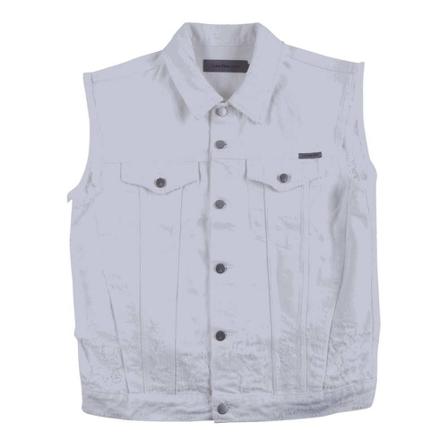 Calvin Klein Denim Vest Shredded White Hvid, Herre Jakker
