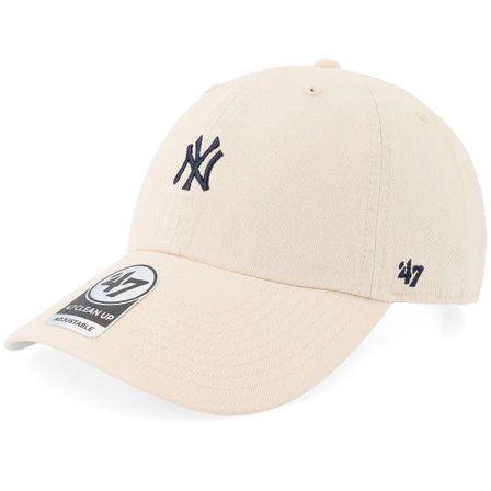 47 Brand - MLB Beige unconstructed Keps - New York Yankees MLB Base Runner Clean Up Natural Dad Cap @ Hatstore