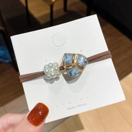 15 st Pearl gummiband MARINBLÅT