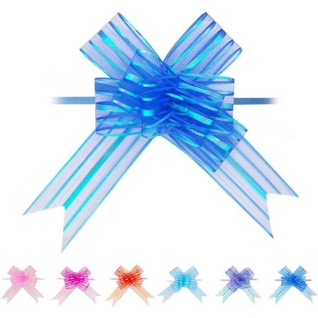 Automatiske Sløjfer Blå 20 Styk Store 5cm Træk Sløjfer til Bryllup