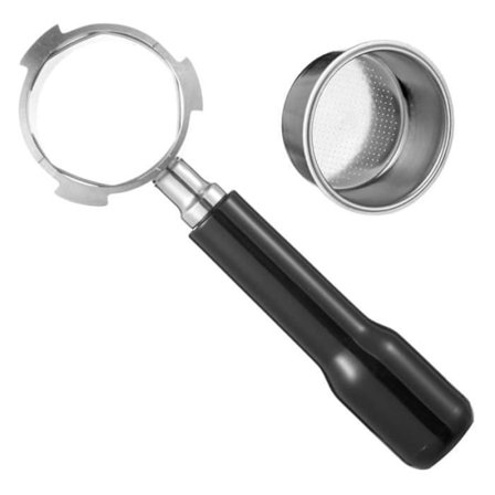 Bundløs 51 mm Filterholder Kompatibel med Delonghi Espressomaskiner med Filterkurv, 1 Kop Espressomaskine