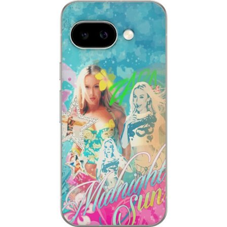 Kompatibelt Mobildeksel til Google Pixel 9a Eventyrverden med Steve, Creeper og dyr i fargerik blokkgrafikk