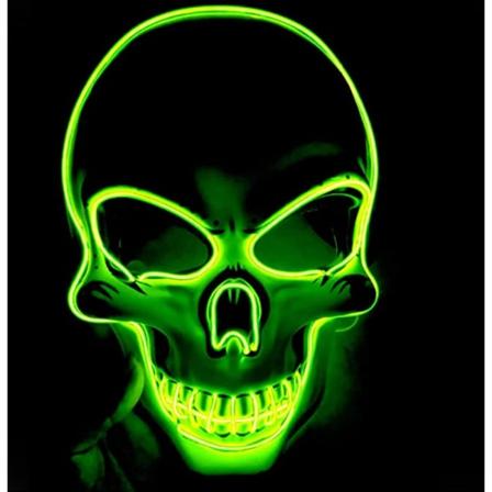 Dekorativt föremål Halloween LED-mask LED-skelettmask lyser upp till Halloween