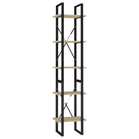 Vidaxl Bokhylla 5 Hyllplan Sonoma-ek 40x30x175 Cm Konstruerat Tr Brun