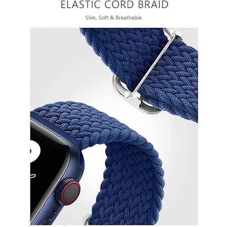 Flätat Apple Watch-armband Elastiskt Solo Loop Kompatibelt med Apple Watch 7/6/SE/5/4/3/2/1, med Justerbart Spänne, Stretchigt Sportarmband för iWatch