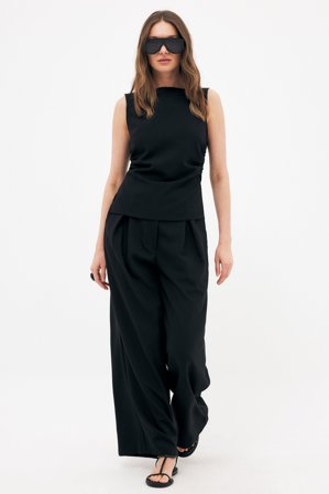 KateKlemXNaKd Ruched Waist Sleeveless Top - Rynkede toppe - Sort - EU 38