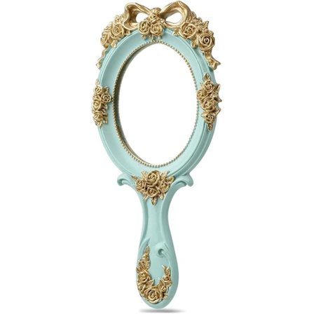 Vintage håndholdte speil, kompakte speil med håndtak, håndspray gull unik spray prinsesse skjønnhet Lolita klassisk rose, for ansiktsmakeup reise per