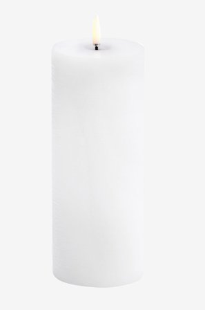 Uyuni - UYUNI LED Bloklys Melted Rustic 7,8x20 cm - Hvid - Lys - Fra Homeroom