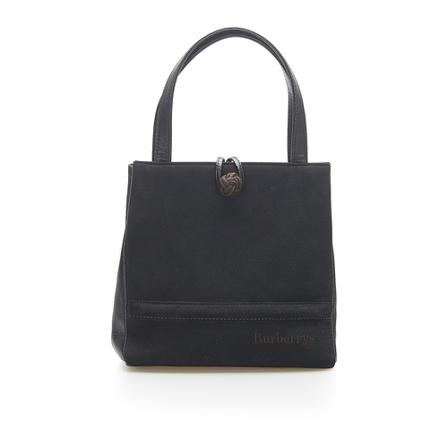Burberry Vintage, Pre-owned Suede Leather Handbag Zwart, Dames, Maat:ONE Size