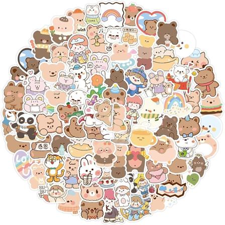 S p j Korean Bear -tarroja 100 kpl, Vinyyli , Vedenkest vi , Ihania Esteettisi Tarroja, Tarroja Kannettavalle, Vesipullolle, Puhelimelle, 