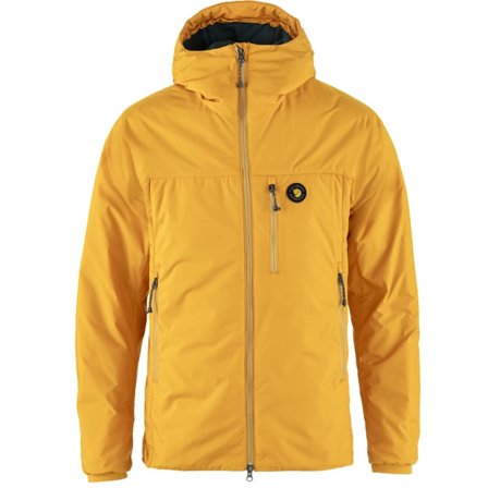 Fjällräven Men's Bergtagen 60 Insulation Jkt in Mustard Yellow/Mountain Blue, Primaloft | Size: 2XL