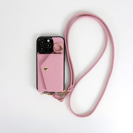 iPhone 15 Plus, telefondeksel med snor, TPU SIM-kortspor telefondeksel, rosa