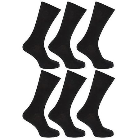 FLOSO Damstrumpor i 100% Bomull, Enfärgade (6-pack)