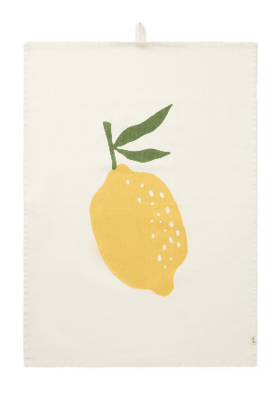 PORTOLINO LIVING Mönstrad kökshandduk i linnemix 50x70 cm Kökshanddukar Gul ONESIZE