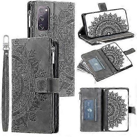 Galaxy S20 FE 4G/5G Multi-Card Lynlås Læder Telefon Cover - Beskyttende Wallet Cover