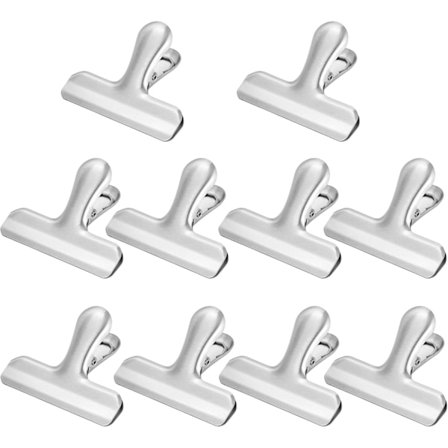 10-pak rustfri stålklemmer tøjklemmer metalklemmer 76 mm
