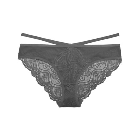 AVEKI Damunderkläder Bomull T-string 3-pack T-rygg Genomskinliga G-strings Sexiga Spets Andningsbara Bikini Trosor Tonåringar Underkläder, Grå, M