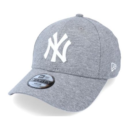 New Era - MLB Grå adjustable Keps - Kids New York Yankees Jersey Essential 9FORTY Heather Grey/White Adjustable @ Hatstore