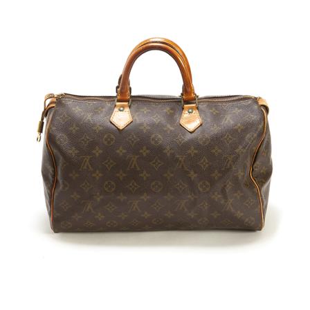 Louis Vuitton Vintage, Pre-owned Speedy 35 Monogram Handbag Bruin, Dames, Maat:ONE Size