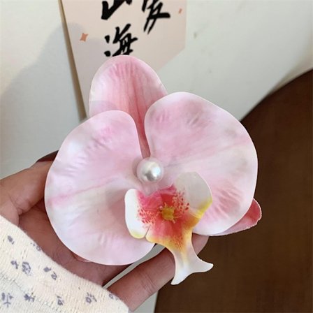 Elegant blommig orkidéhårklämma för kvinnor Sweet Side Bangs Clip