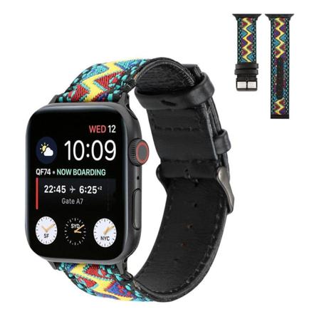 Apple Watch Series 6 / 5 40mm etnisestä aidosta nahasta valmistettu kellonauha - Monivärinen Multicolor