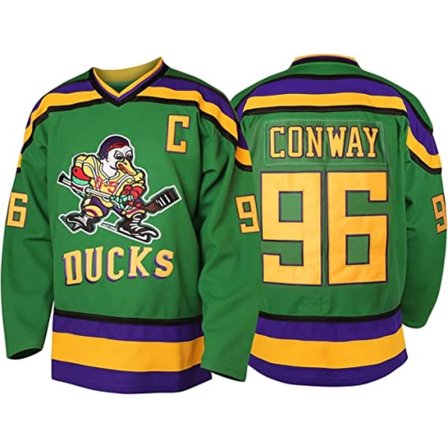Mighty Ducks 96 Charlie Conway 99 Adam Banks 33 Greg Goldberg filmhockeytröja grön 96 L zdq - herr