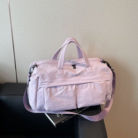 Sports Gym Bag For Travel Duffel Bag, Med Skokammer, Weekend Holiday Carry (Lilla)