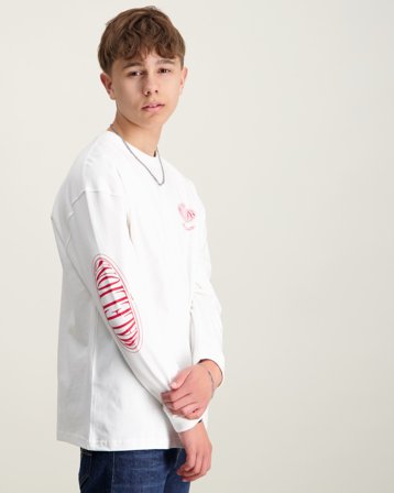 Malelions Malelions Junior Relaxed Longsleeve T-Shirt Vit T-shirts Kille - Kids Brand Store