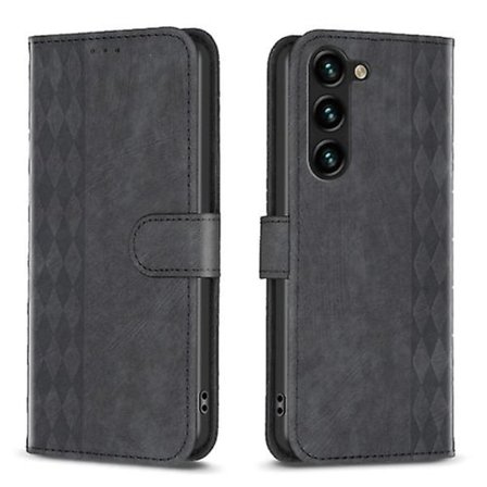 Samsung Galaxy S24+ 5g -puhelimen ruudullinen nahkainen suojakotelo