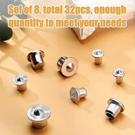 32 kappaleen tapit keskipistesarja, kiinteä tappisarja (6/8/10/12 mm)