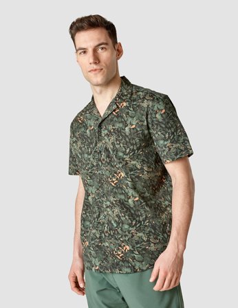 Shaping New Tomorrow - Short-Sleeved Shirt Bowling Collar - Forest Night - Herre - Størrelse XXL