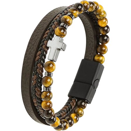 Herrarmband, Läderarmband för män, Livets träd-armband, Rostfritt stål herrarmband, Presenter till män